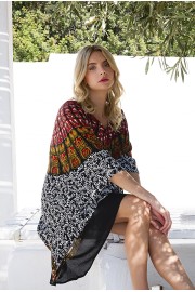 PONCHO SHORT MANDALA PRIMITIF IND/SIA